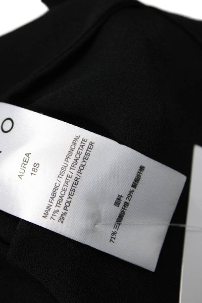 IRO Womens Button Shoulder Aurea Cropped Long Sleeves Blouse Black Size EUR 36