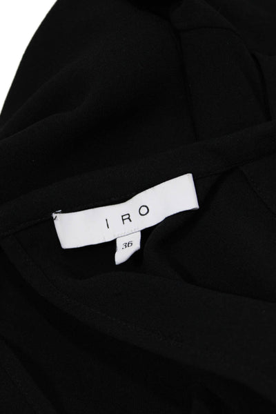 IRO Womens Button Shoulder Aurea Cropped Long Sleeves Blouse Black Size EUR 36