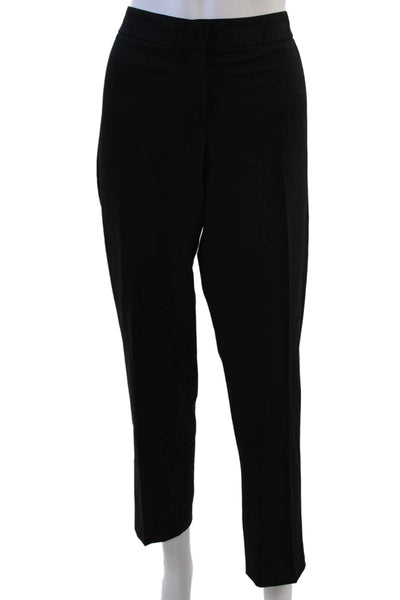 Theory Womens Wool Blend High Waisted Pleated Trouser Pants Black Size 12