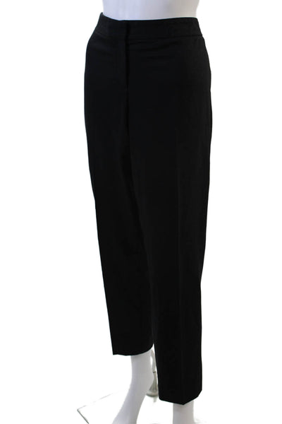 Theory Womens Wool Blend High Waisted Pleated Trouser Pants Black Size 12