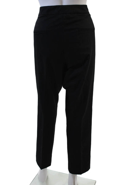Theory Womens Wool Blend High Waisted Pleated Trouser Pants Black Size 12