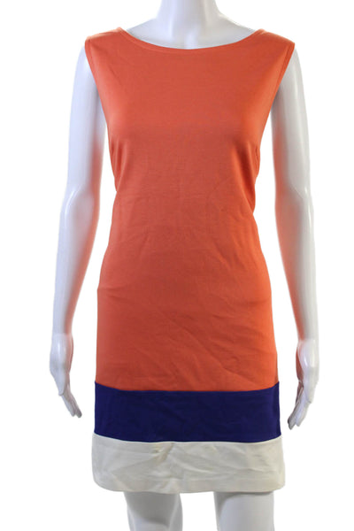 Trina Turk Womens Color Block Dress Orange Size 10
