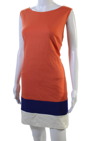 Trina Turk Womens Color Block Dress Orange Size 10