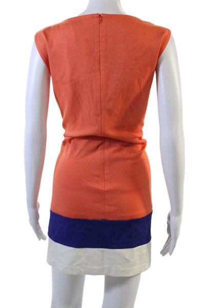 Trina Turk Womens Color Block Dress Orange Size 10