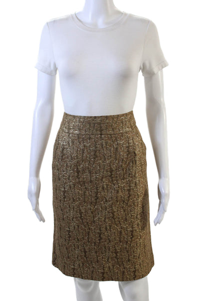 J Crew Womens Knee Length Pencil Skirt Brown Size 6