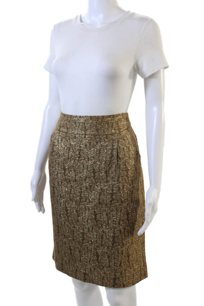 J Crew Womens Knee Length Pencil Skirt Brown Size 6