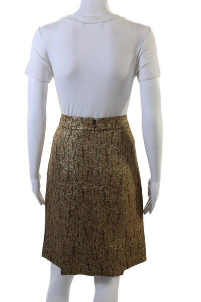 J Crew Womens Knee Length Pencil Skirt Brown Size 6