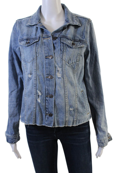 Buffalo David Bitton Womens Button Jean Jacket Blue Size S