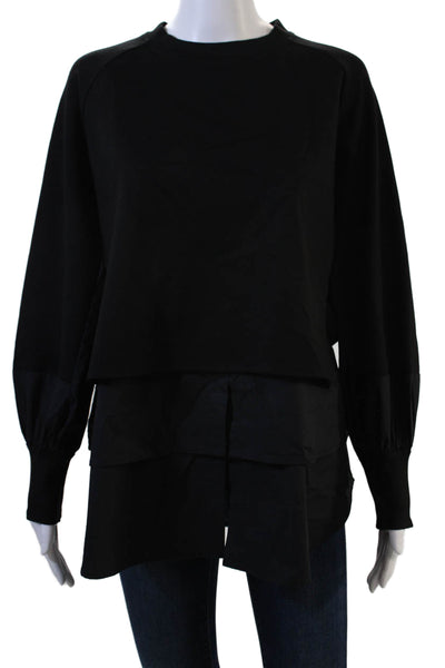 Dear Womens Cotton Long Sleeve Blouse Black Size L