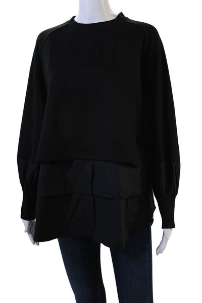 Dear Womens Cotton Long Sleeve Blouse Black Size L