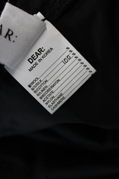 Dear Womens Cotton Long Sleeve Blouse Black Size L