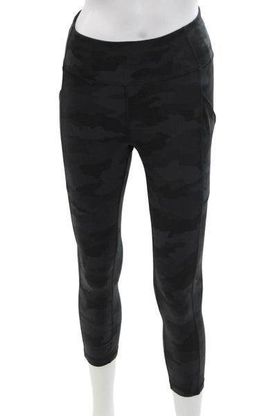 Lululemon Womens High Rise Camouflage Side Pocket Leggings Black Size 6