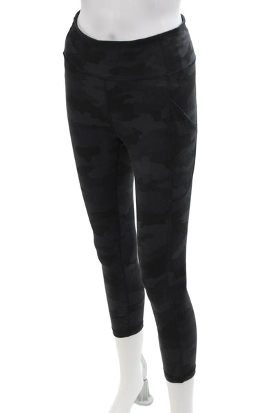 Lululemon Womens High Rise Camouflage Side Pocket Leggings Black Size 6