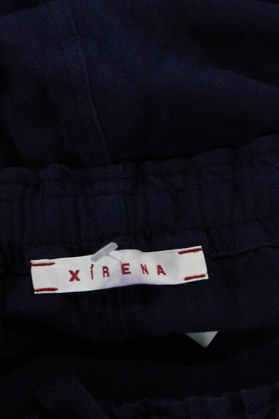 Xirena Womens Striped Sides High Rise Drawstring Pants Navy Blue Size Large