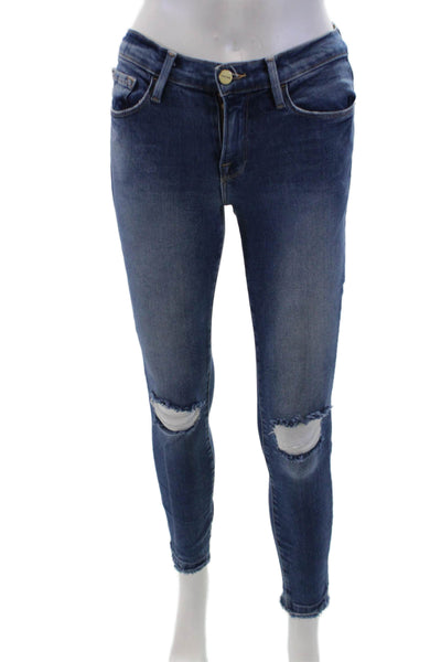 Frame Denim Womens Skinny Leg Lambeth Jeans Blue Cotton Size 25