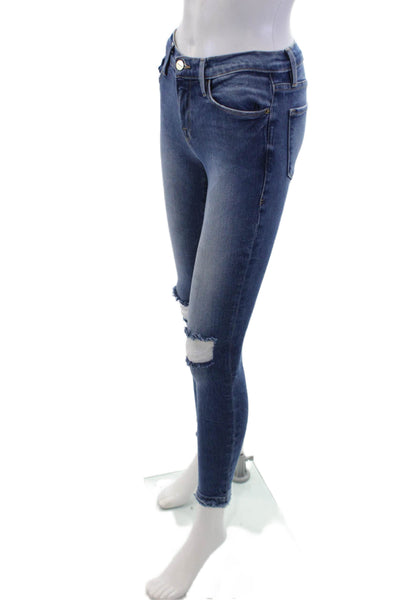 Frame Denim Womens Skinny Leg Lambeth Jeans Blue Cotton Size 25