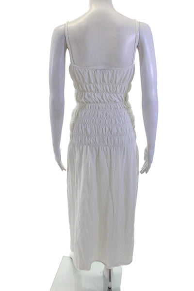 Zara Womens V Neck Sleeveless A Line Sun Dress White Size Small