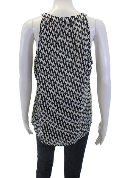 Banana Republic Womens Geometric Print Sleeveless Blouse Black White Size M