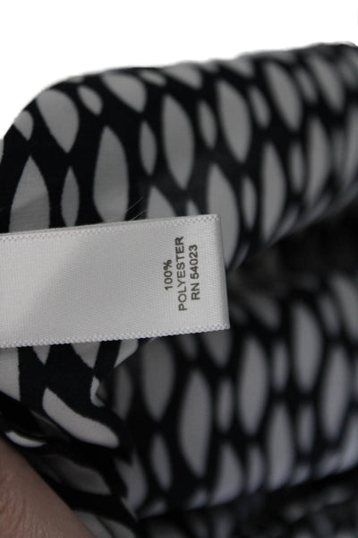 Banana Republic Womens Geometric Print Sleeveless Blouse Black White Size M