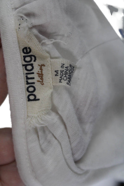 Porridge Anthropologie Womens Off Shoulder Ruched Hem Blouse White Size M