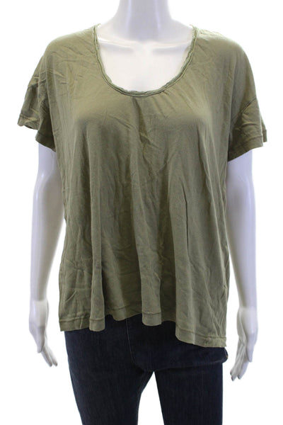 The Great Womens Short Sleeve Scoop Neck T Shirt Green Size 1