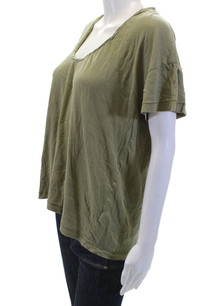 The Great Womens Short Sleeve Scoop Neck T Shirt Green Size 1