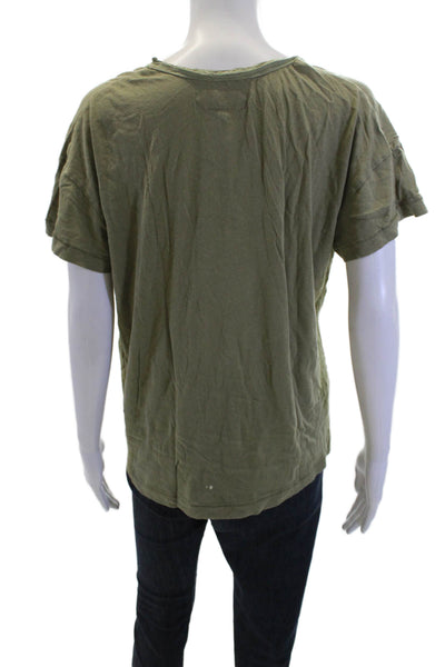 The Great Womens Short Sleeve Scoop Neck T Shirt Green Size 1