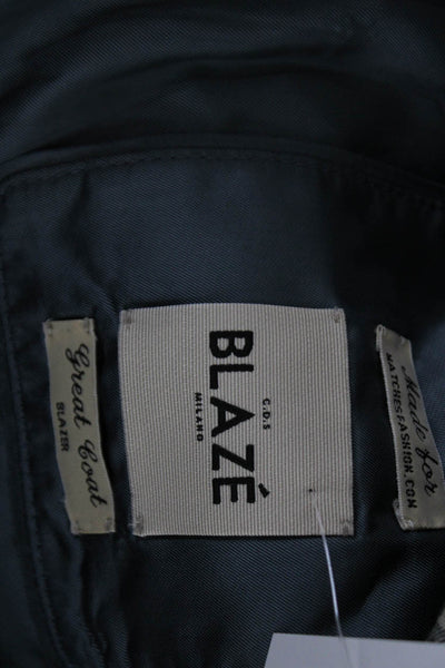 Blaze Milano Womens Check Lined Long Blazer Jacket Black White Size 34