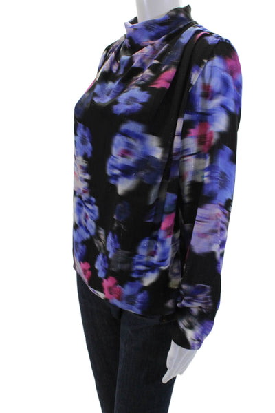 Amanda Uprichard Womens High Rise Printed Long Sleeve Blouse Multicolor Size S