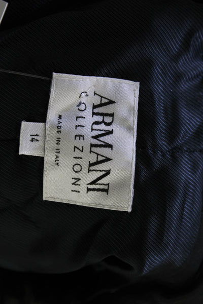 Armani Collezioni Womens Floral Buttoned Long Sleeve Blazer Jacket Black Size 14