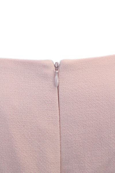Roksanda Womens Color Block V-Neck Zip Back Fit & Flare Dress Pink Blue Size 14