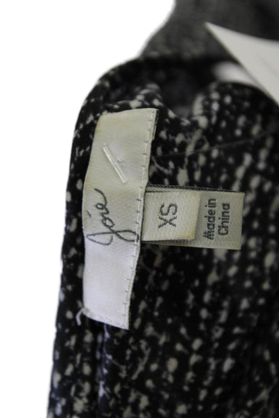 Joie Womens Silk Printed Scoop Neck Cap Sleeve Blouse Top Black Size XS