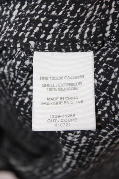 Joie Womens Silk Printed Scoop Neck Cap Sleeve Blouse Top Black Size XS