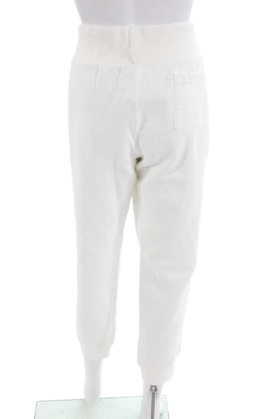 Champion Womens Elastic Waistband Cuff Bottom Sweatpants White Size L