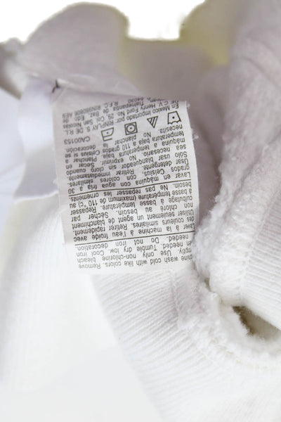 Champion Womens Elastic Waistband Cuff Bottom Sweatpants White Size L