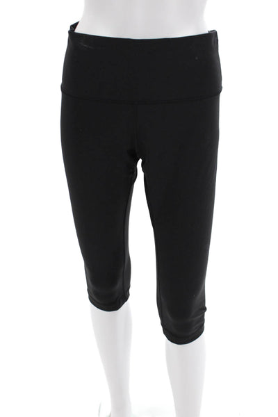 Lululemon Womens Textured Lined Crop Ankle Leggings Black Size M