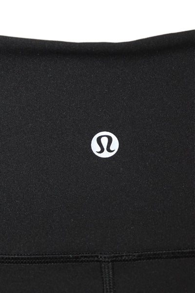 Lululemon Womens Textured Lined Crop Ankle Leggings Black Size M