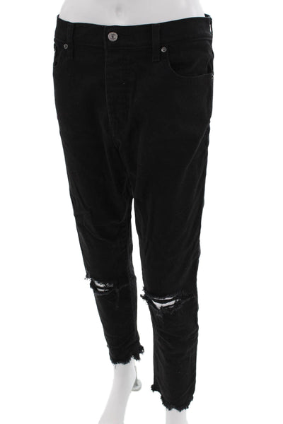 Levis Unisex Cropped Straight Black Jeans Size 30
