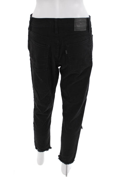 Levis Unisex Cropped Straight Black Jeans Size 30