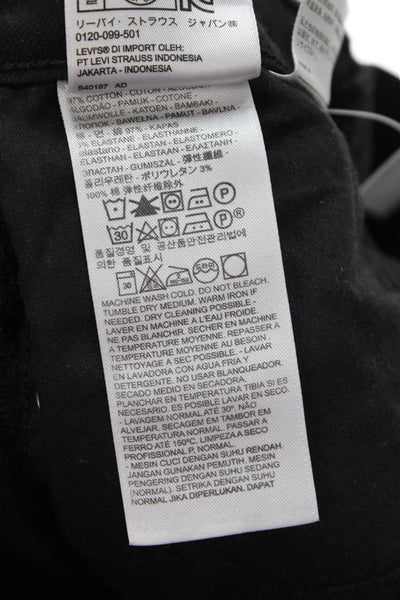 Levis Unisex Cropped Straight Black Jeans Size 30