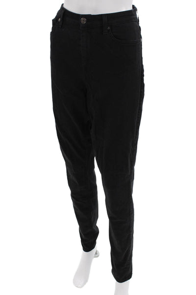7 For All Mankind Women Ankle Jegging Pants Black Mid Rise Size 31