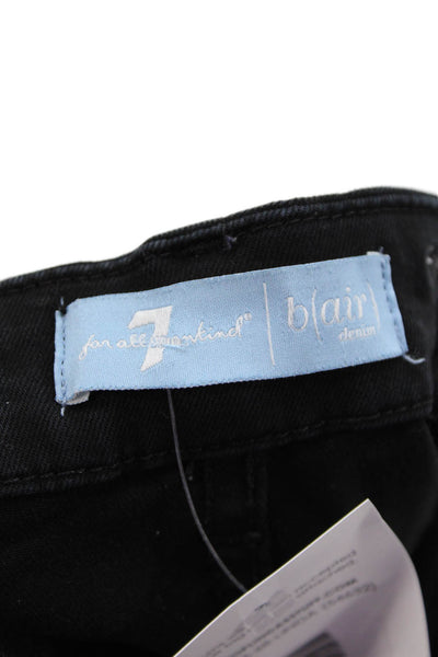 7 For All Mankind Women Ankle Jegging Pants Black Mid Rise Size 31