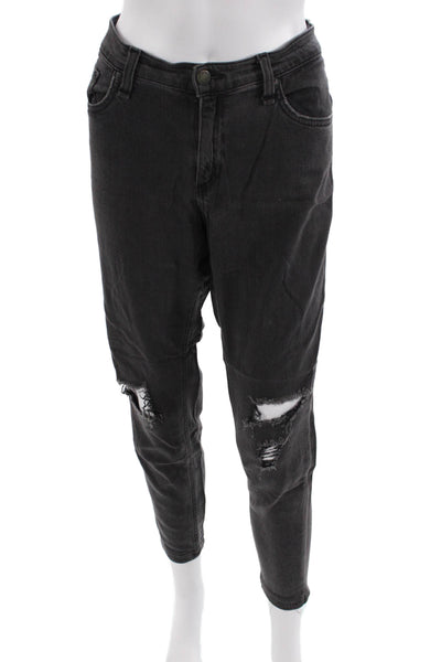 Rag & Bone Womens Zip Button Distress Jeans Charcoal Size EUR 32