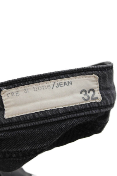 Rag & Bone Womens Zip Button Distress Jeans Charcoal Size EUR 32