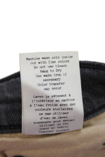 Rag & Bone Womens Zip Button Distress Jeans Charcoal Size EUR 32