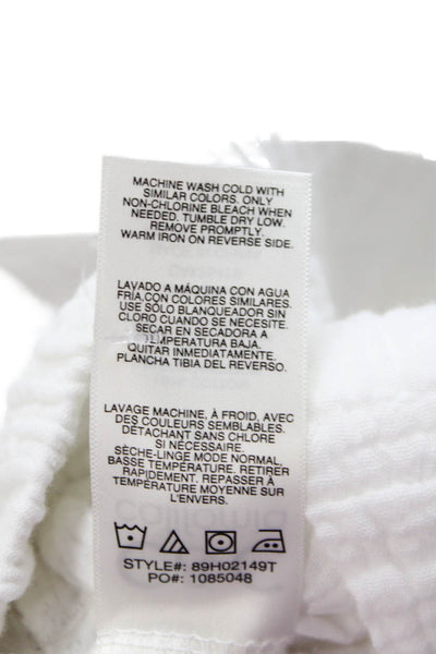 C&C California Womwens Pull On High Rise Pants White Cotton Size Small