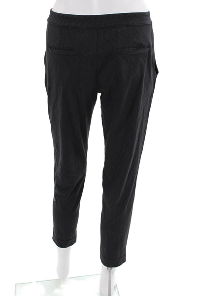 Lululemon Womens Printed Drawstring Waist Slim Leg Pants Black Size 8