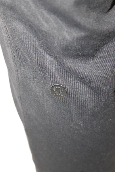Lululemon Womens Printed Drawstring Waist Slim Leg Pants Black Size 8