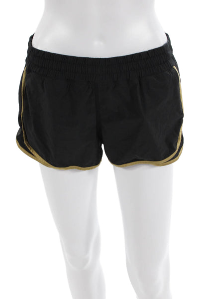 Lululemon Womens Low Rise Pull On Athletic Shorts Black Gold Size 6