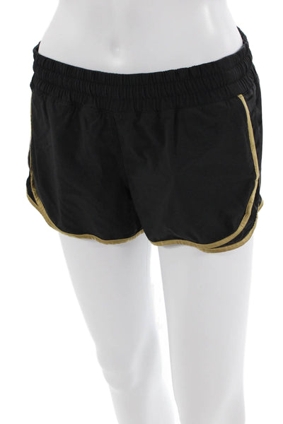 Lululemon Womens Low Rise Pull On Athletic Shorts Black Gold Size 6